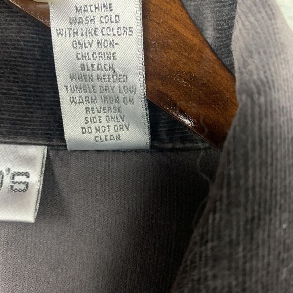 Chicos Jacket Womens 2 (Large) Gray Corduroy Button Front Casual Pockets Coat - Picture 5 of 10